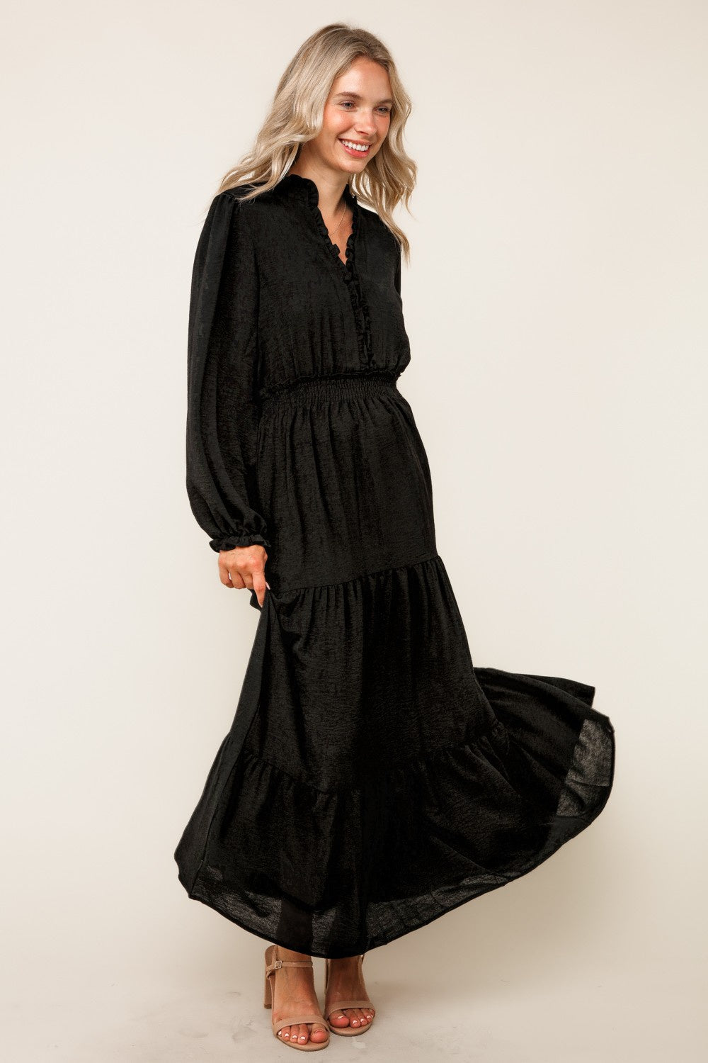 Frilled Smocking Waist Dress
