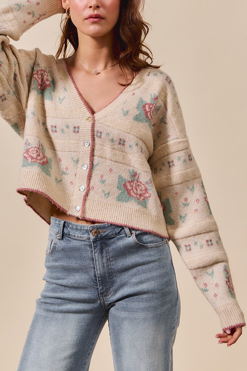 Floral Long Sleeve Cardigan