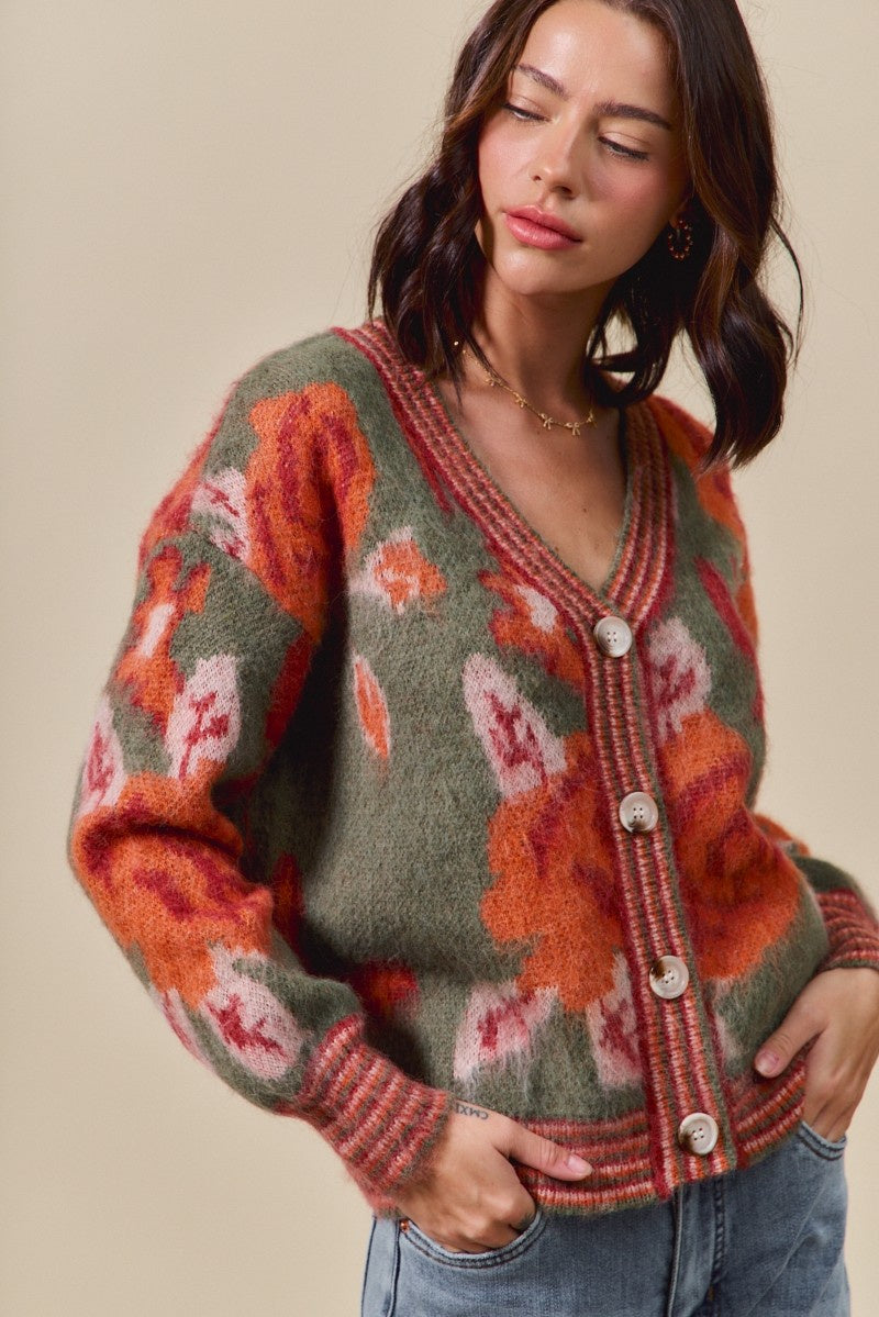 Floral Button Down Cardigan