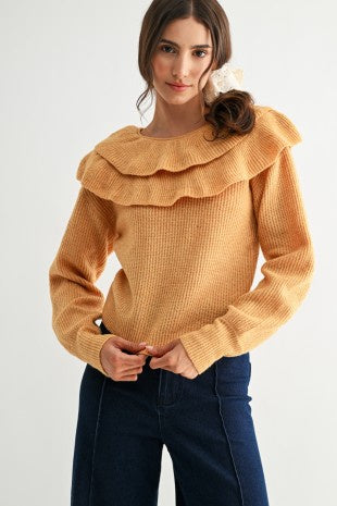 Ruffled Wool Sweater