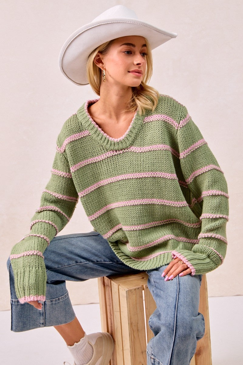 Striped Knit Sweater
