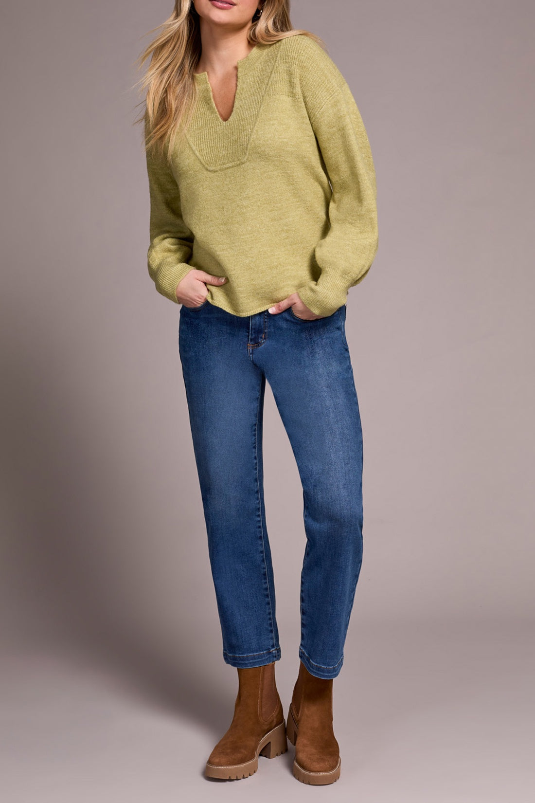 Tribal Notch Neck Sweater