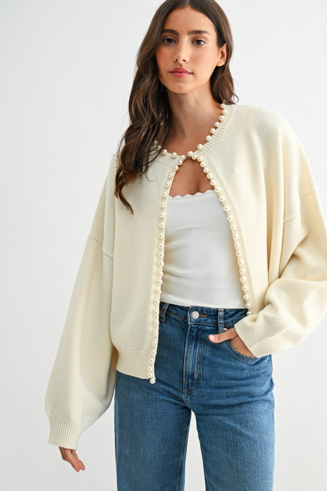 Pearl Trimmed Cardigan