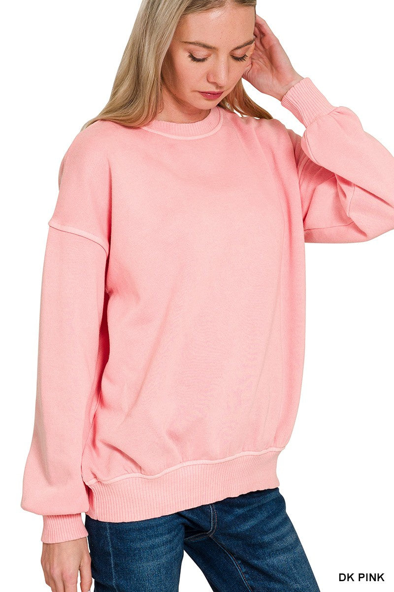 Ribbed Trim Crewneck