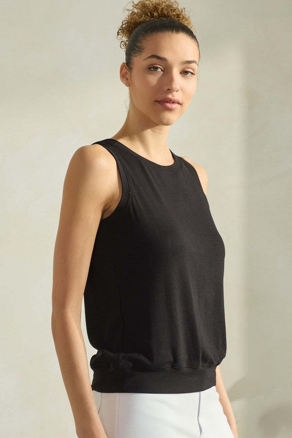 Loose Fit Banded Bottom Ribbed Tank