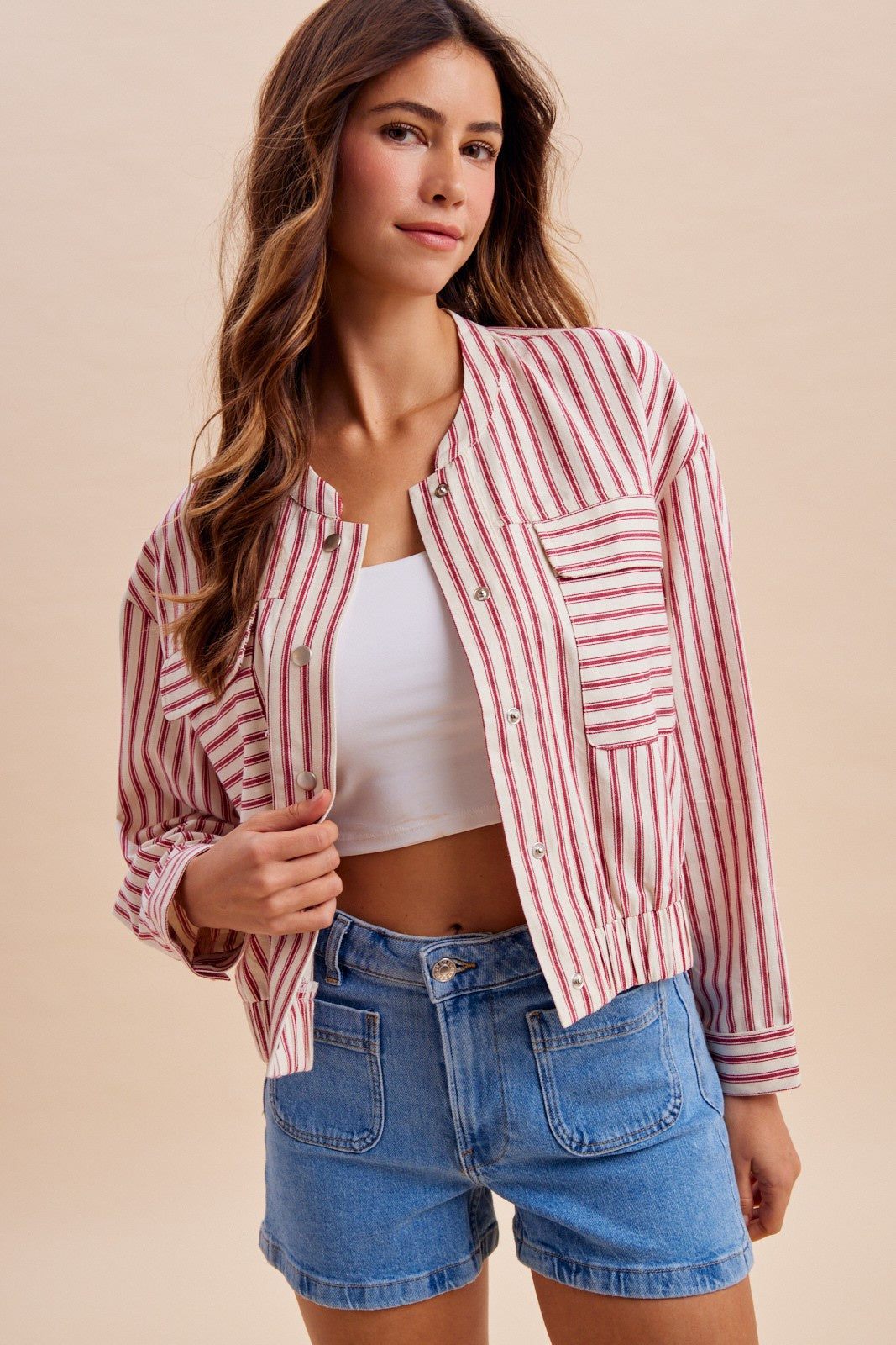 Striped Bomber Jacket