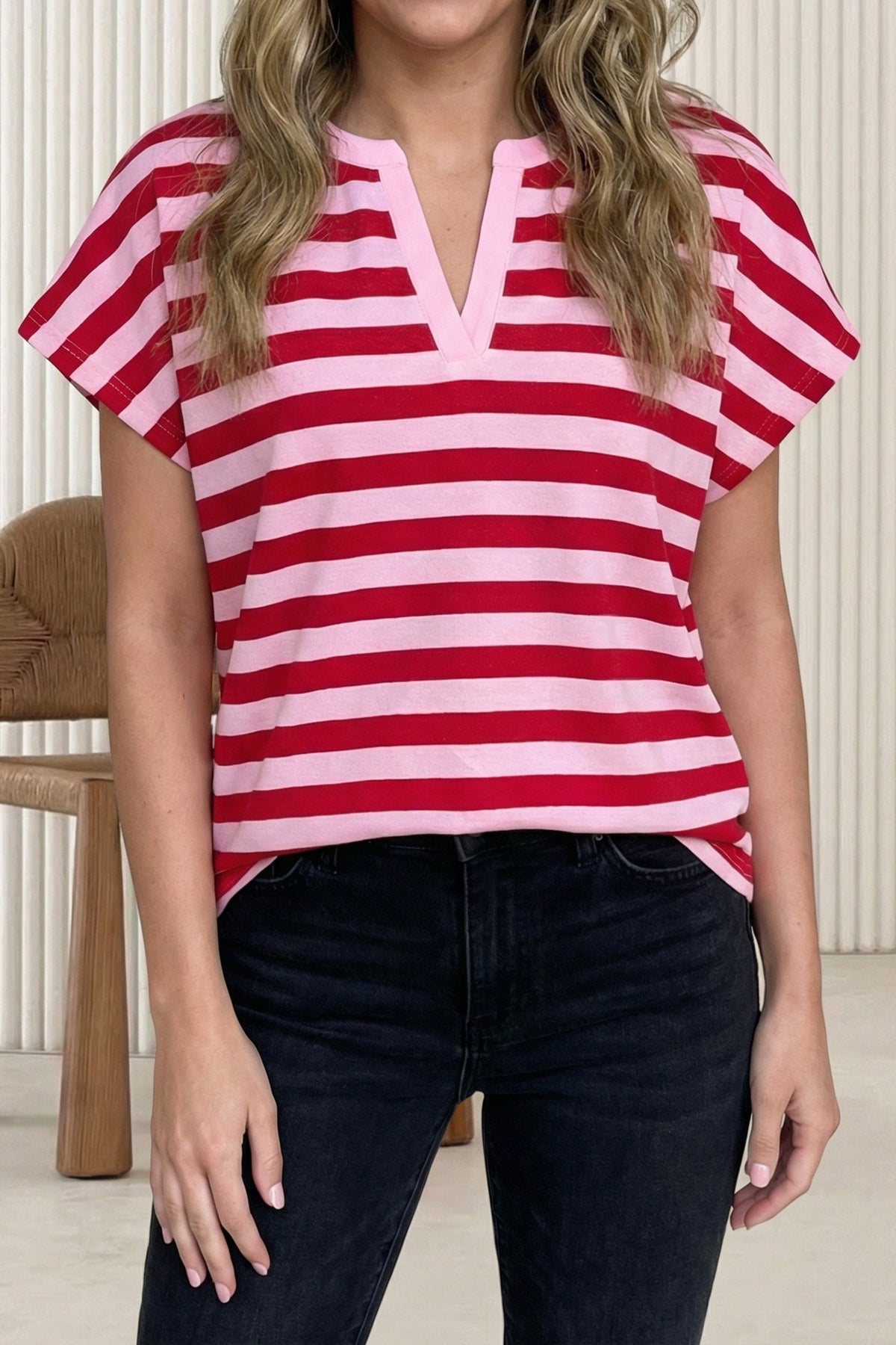 Spilt Neck Tee