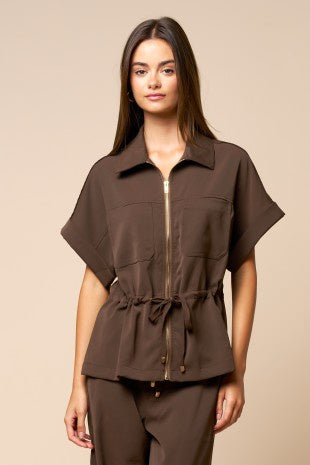 Collard Drawstring Top