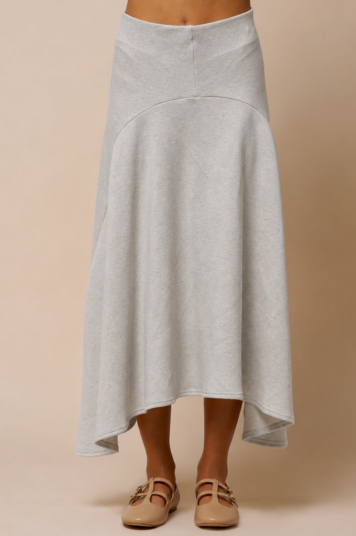 Flared Scuba Midi Skirt