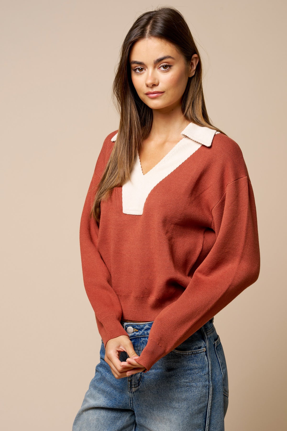 Corduroy Collared Sweater