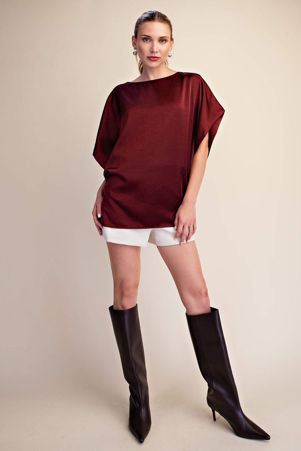 Drop Shoulder Flowy Sleeve Top