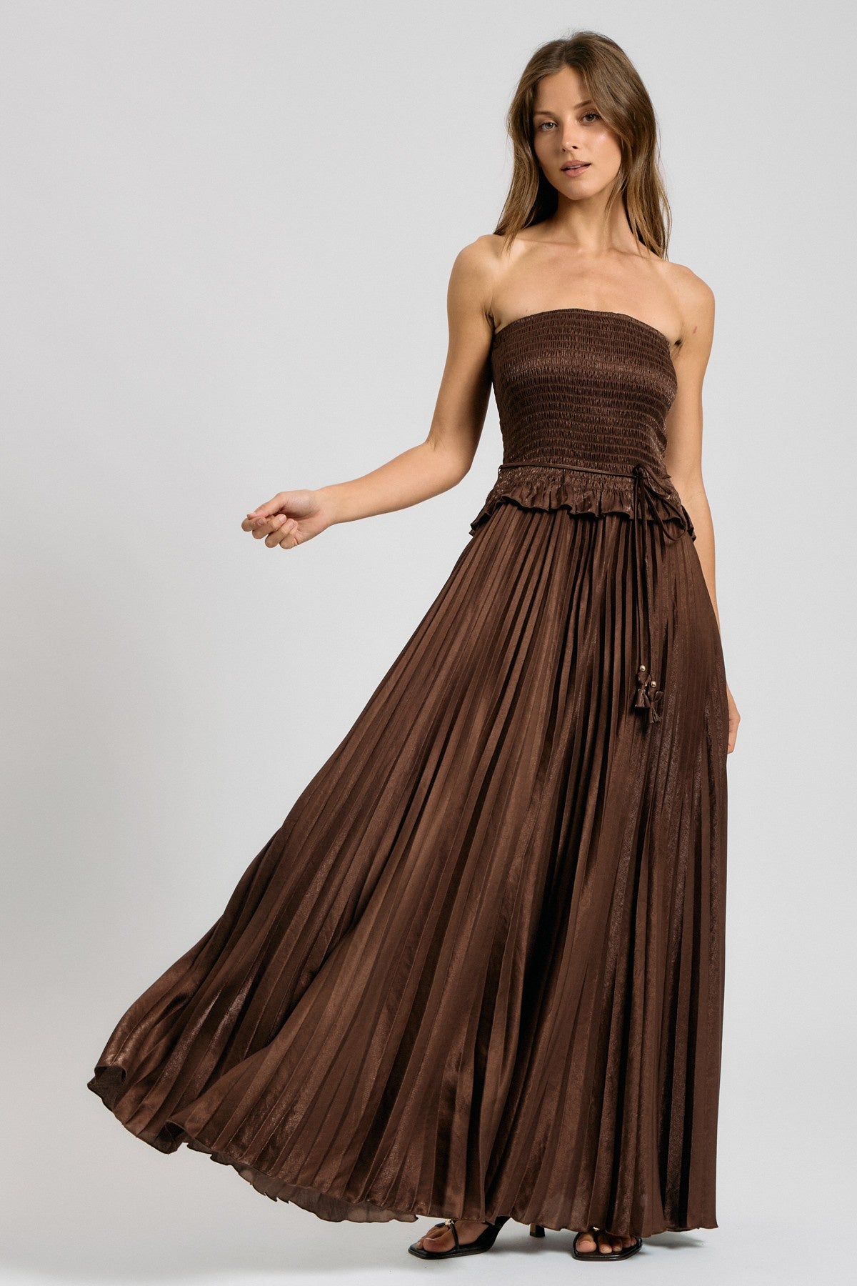 Metallic Woven Maxi Dress