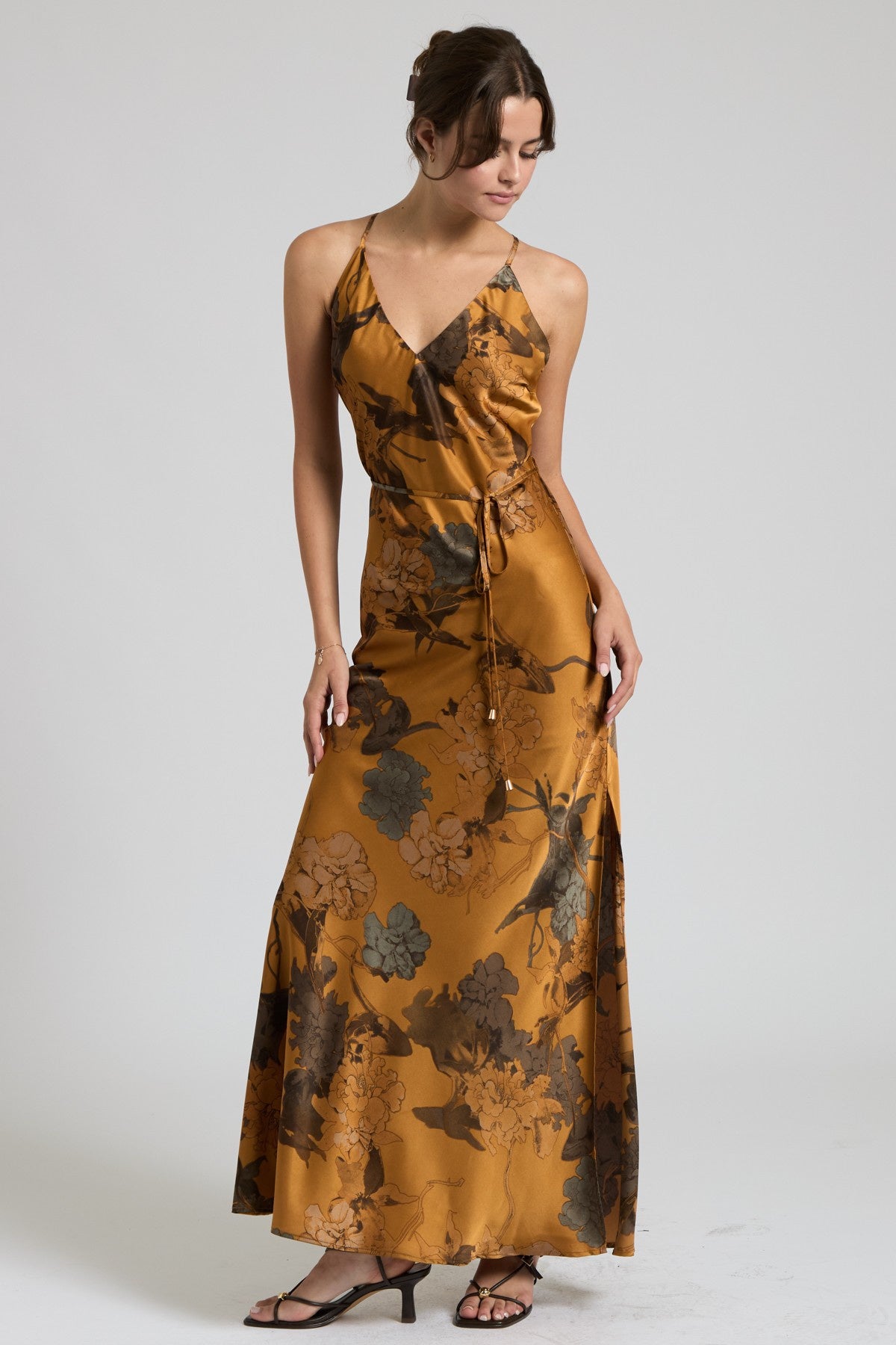 Cross Back Satin Dress
