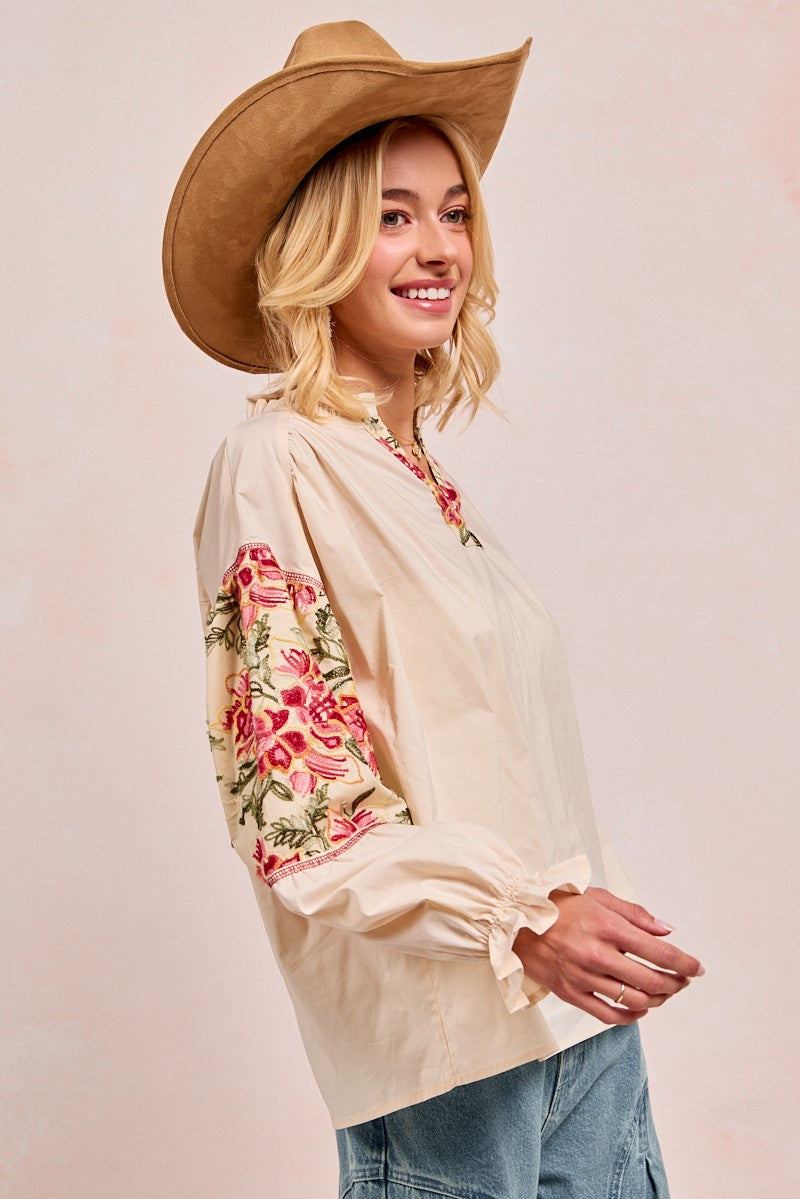 Woven Sleeve Top