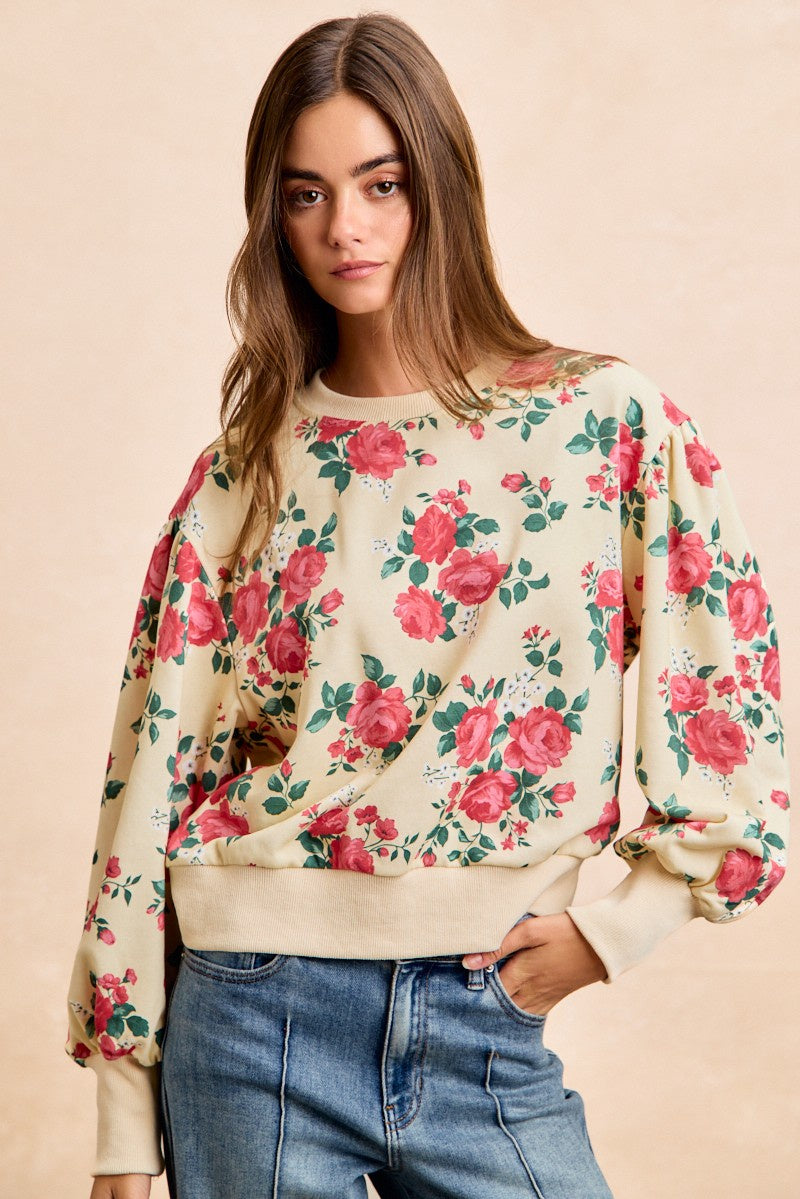 Rose Print Sweatshirt