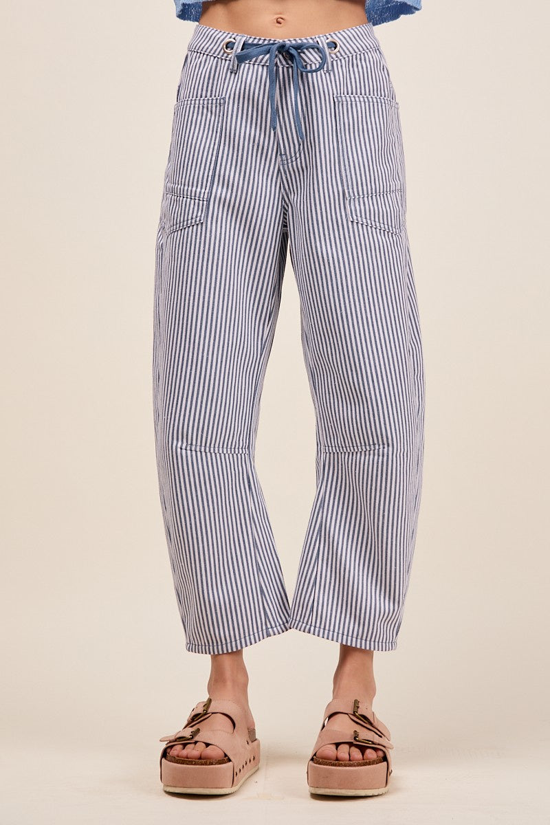 Pin stripe Barrel Pants