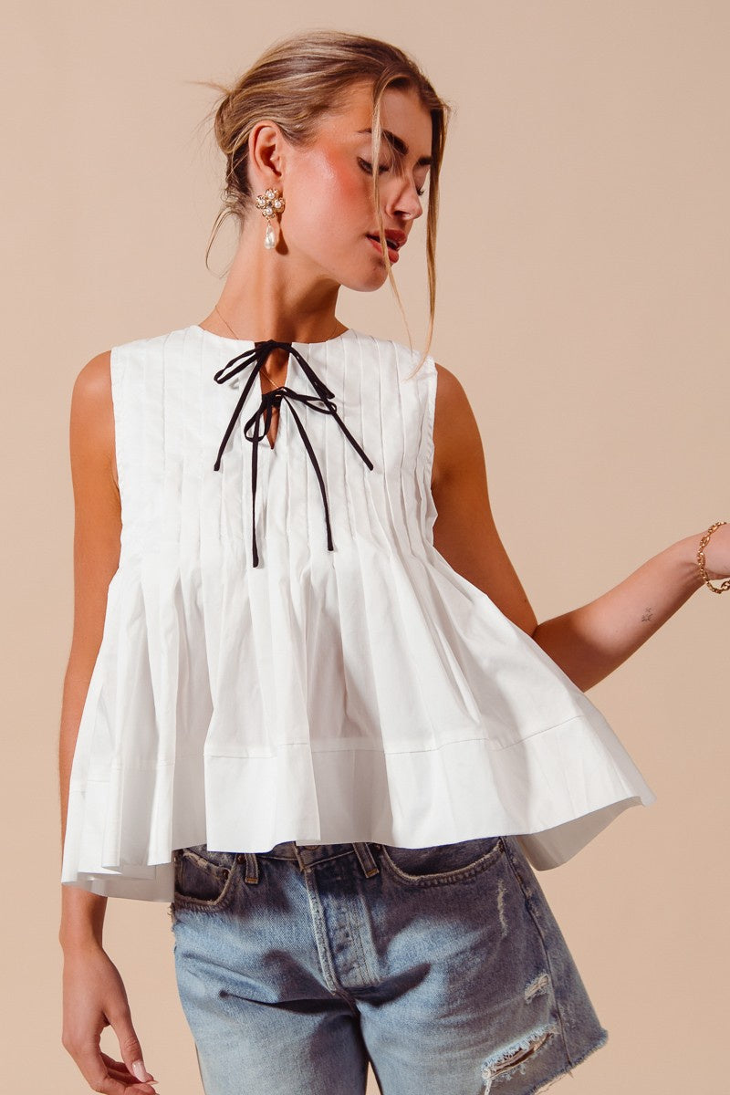 Peplum Pleated Top
