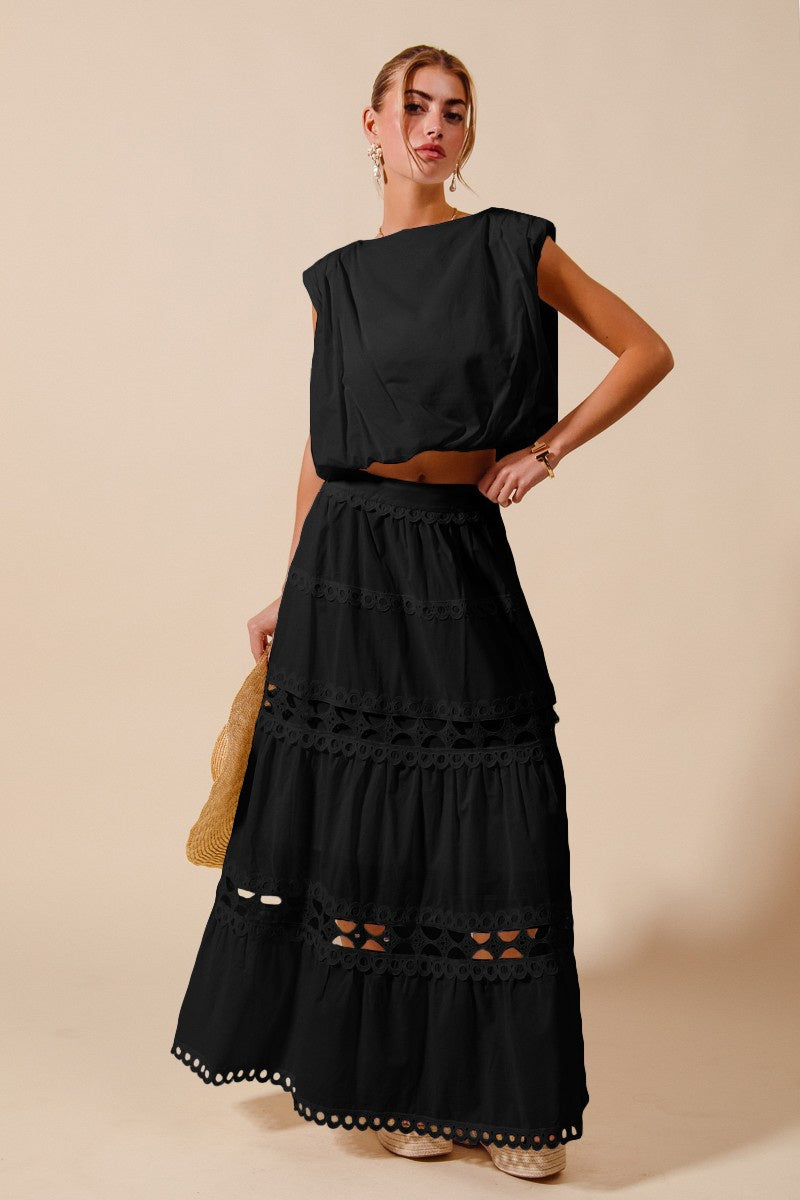 Bubble Top and Maxi Skirt Set