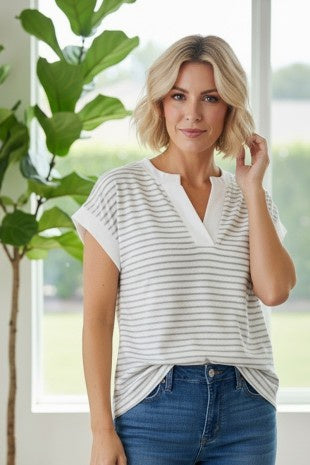 TERRY STRIPED TOP