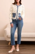 Tribal Denim Crochet Jacket
