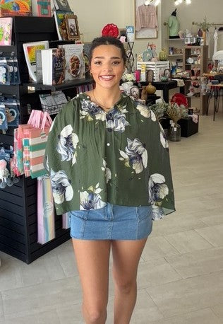 Floral Voluminous Button Down