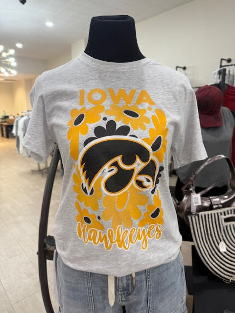 Iowa/ISU  retro Floral Tee