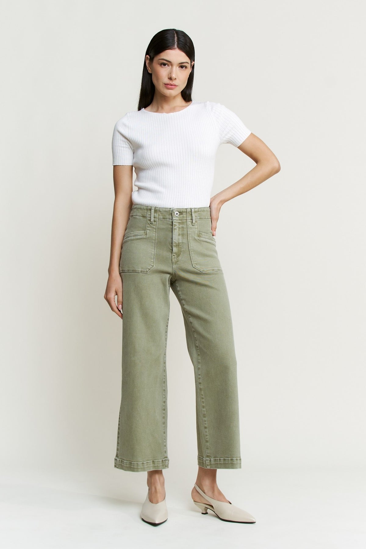 Mica Cropped Utility- Olive
