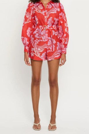Long Sleeve Floral Romper