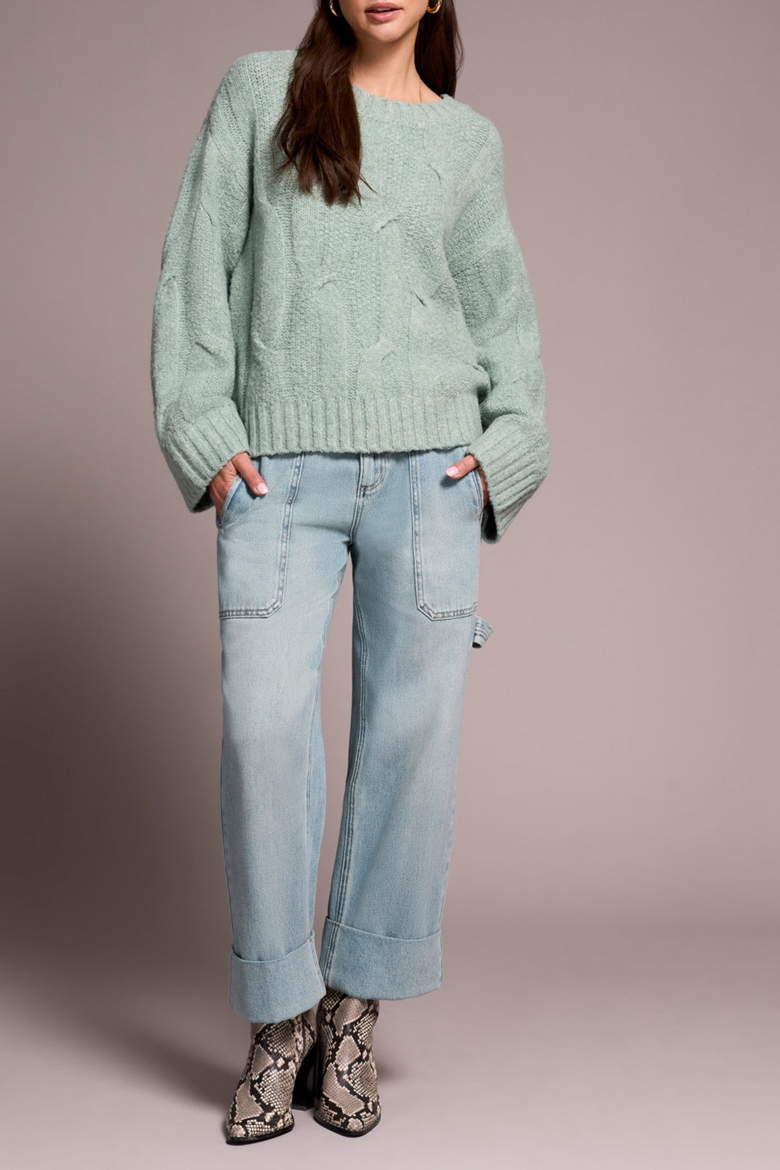 Tribal Crew Loose Fit Sweater
