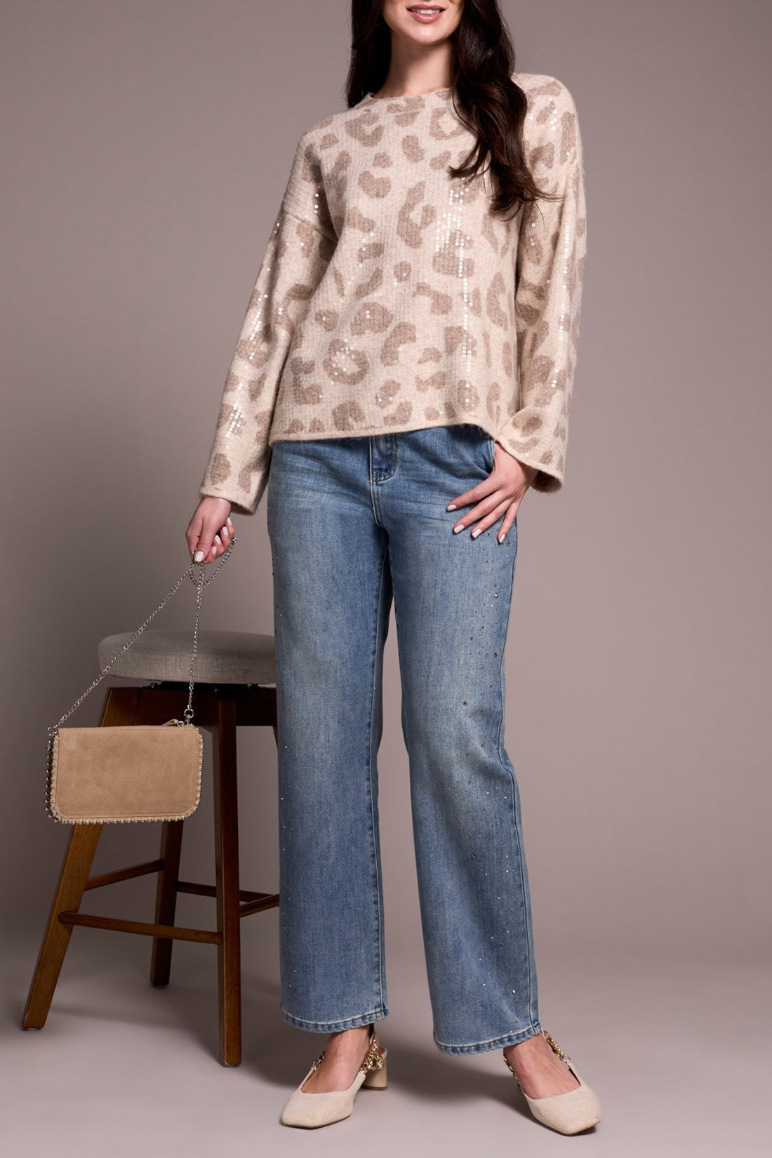 Tribal Sequin Leopard Sweater