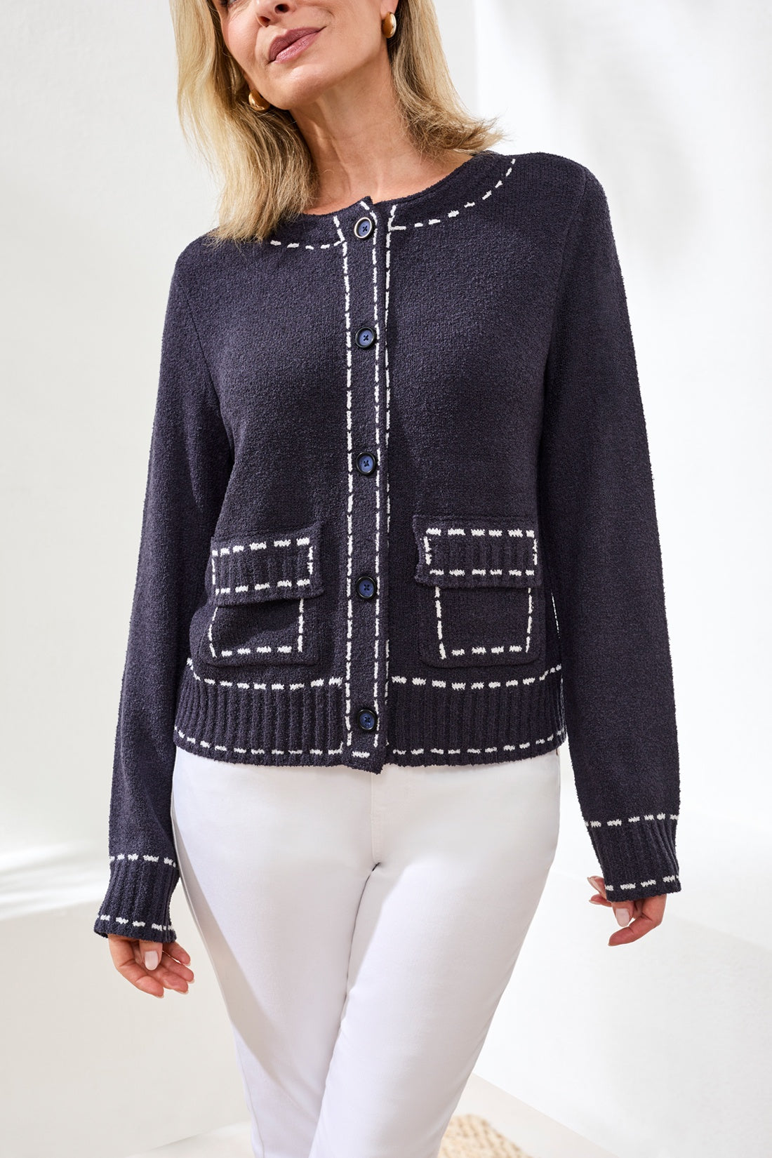 Tribal Stitch Pocket Cardigan