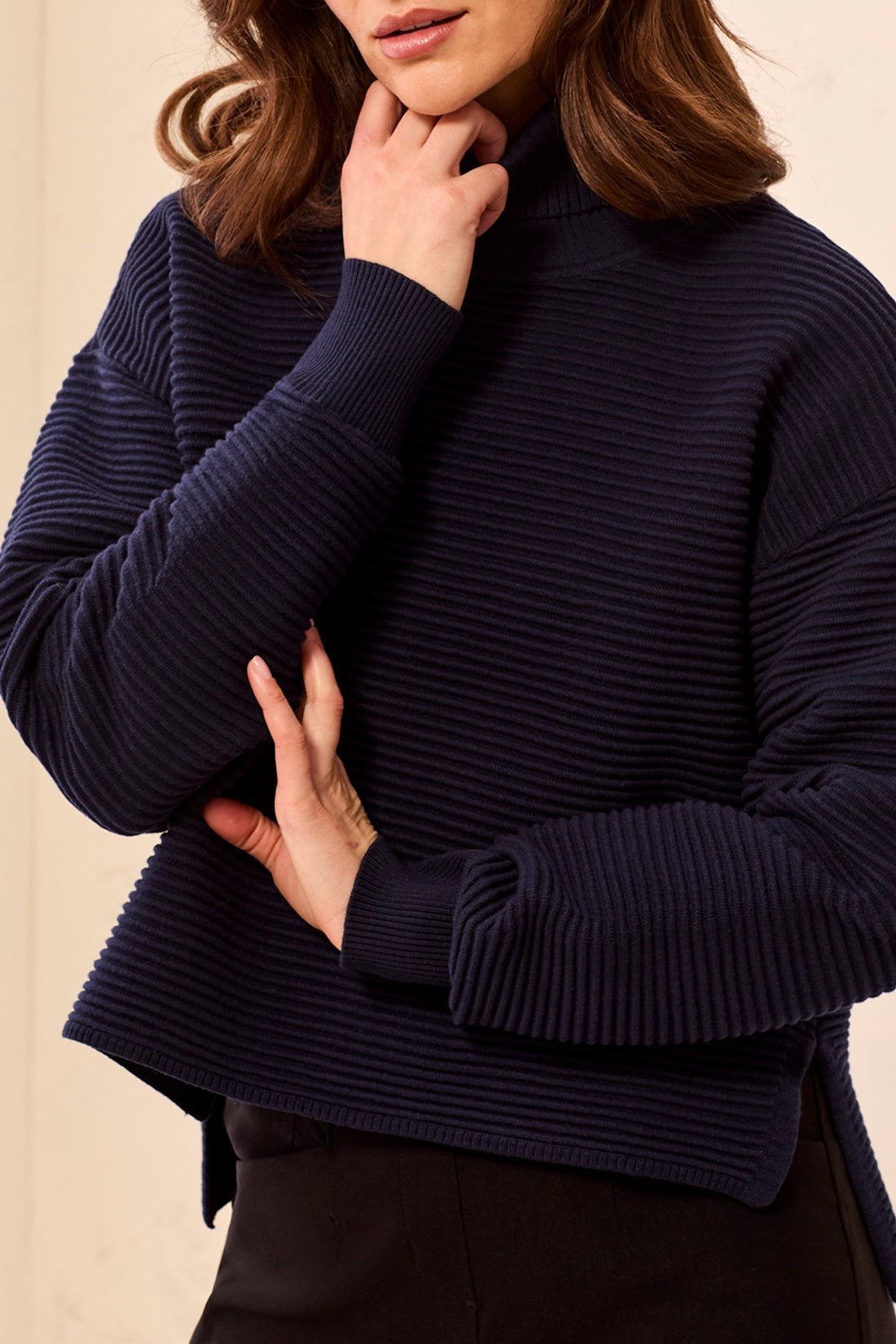Tribal Hi-Lo Sweater w/ Side Slits