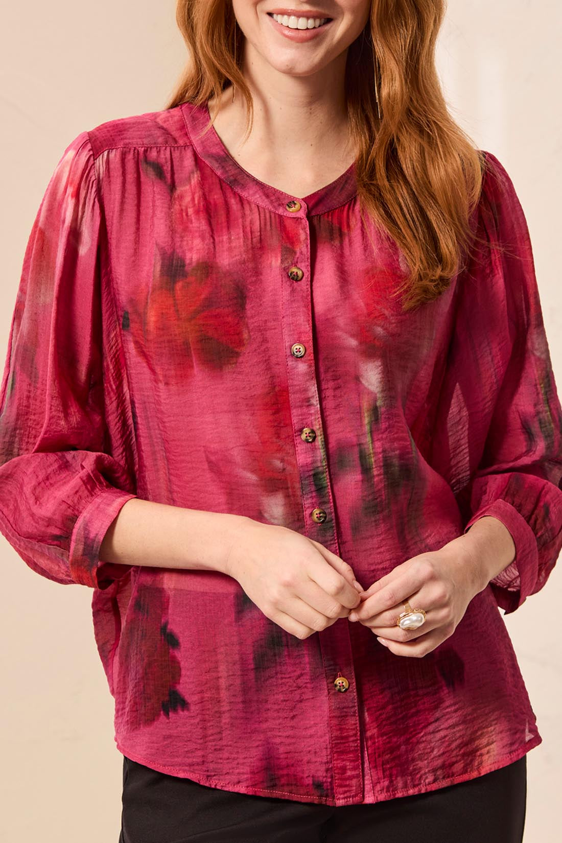 Tribal Mulberry Dolman Blouse