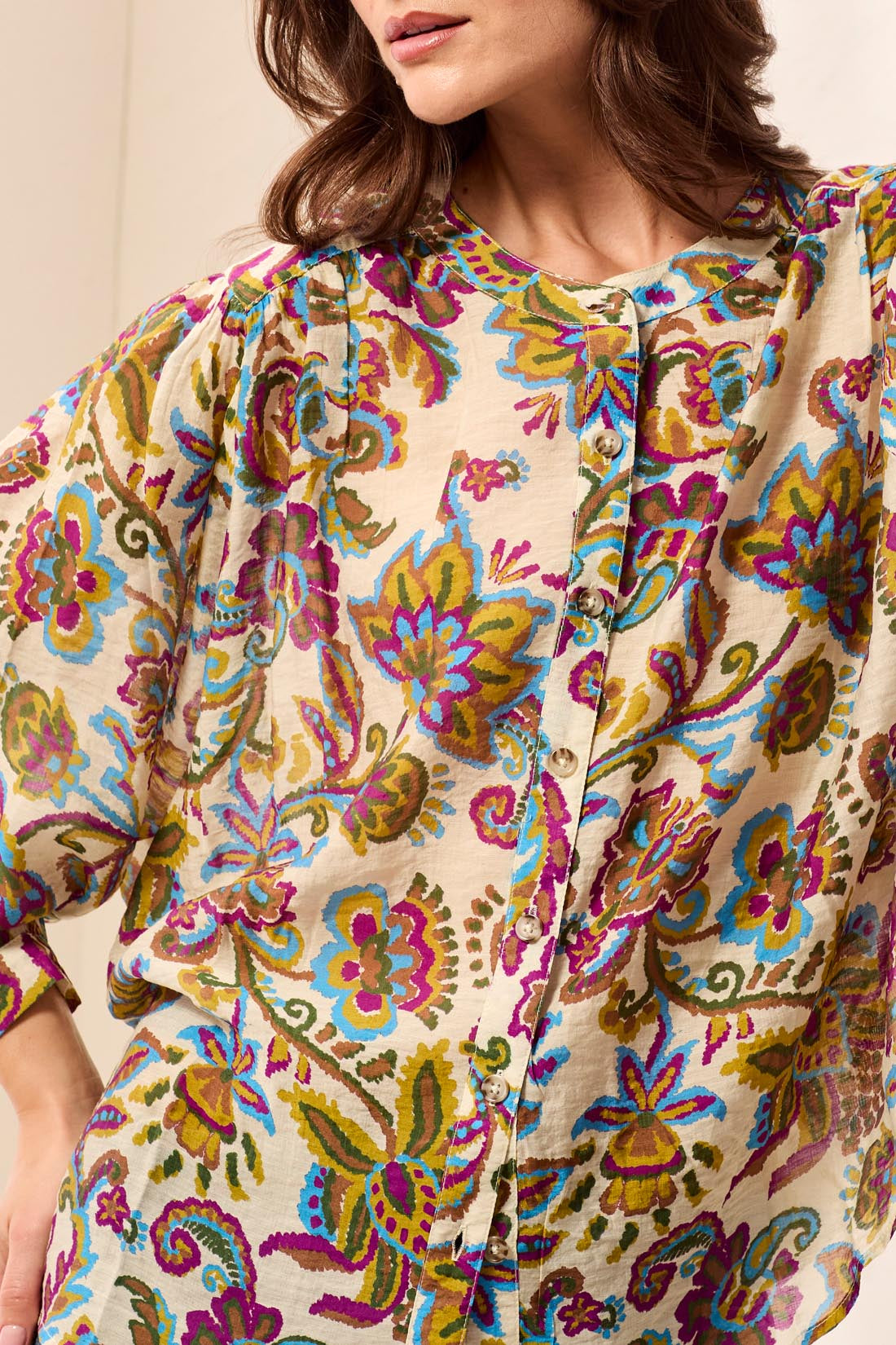 Tribal Flowy Dolman Sleeve Blouse
