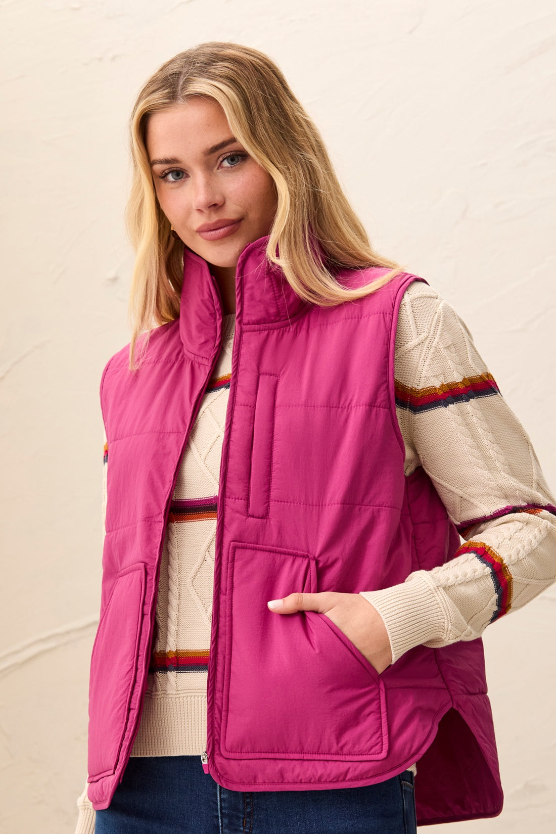 Tribal Mullbery Packable Puffer Vest