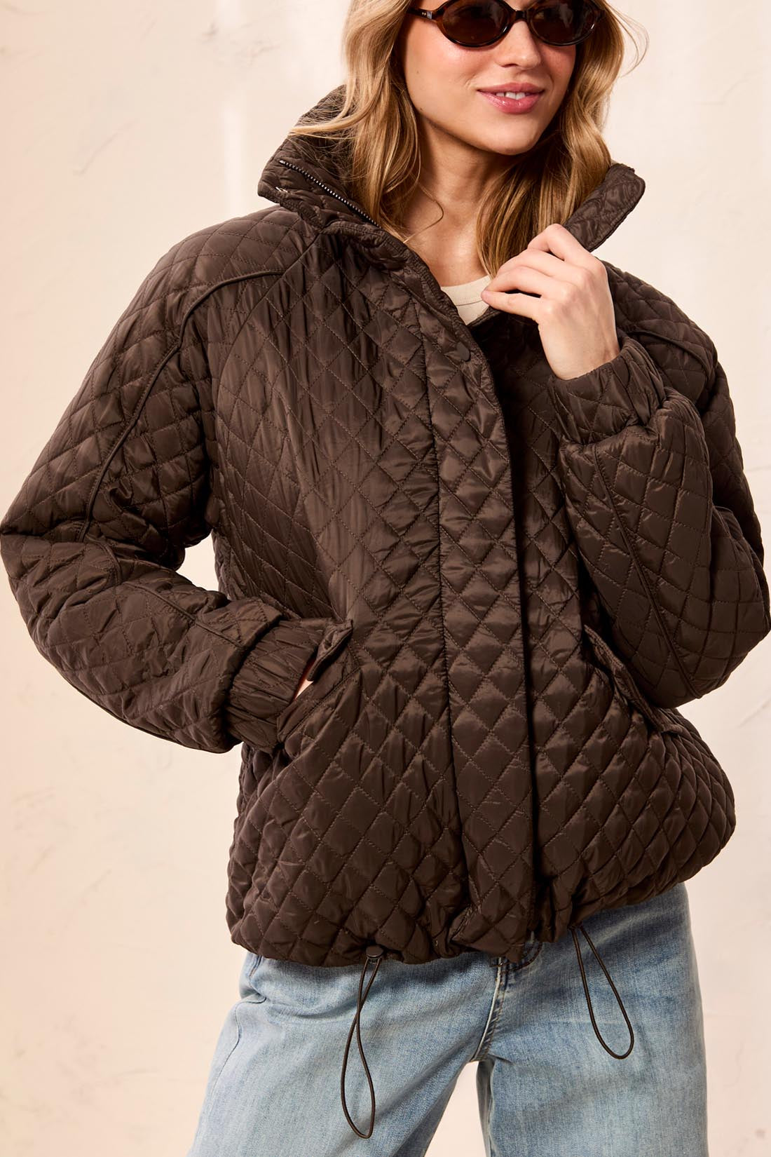 Tribal Zip Up Quilted Jacket