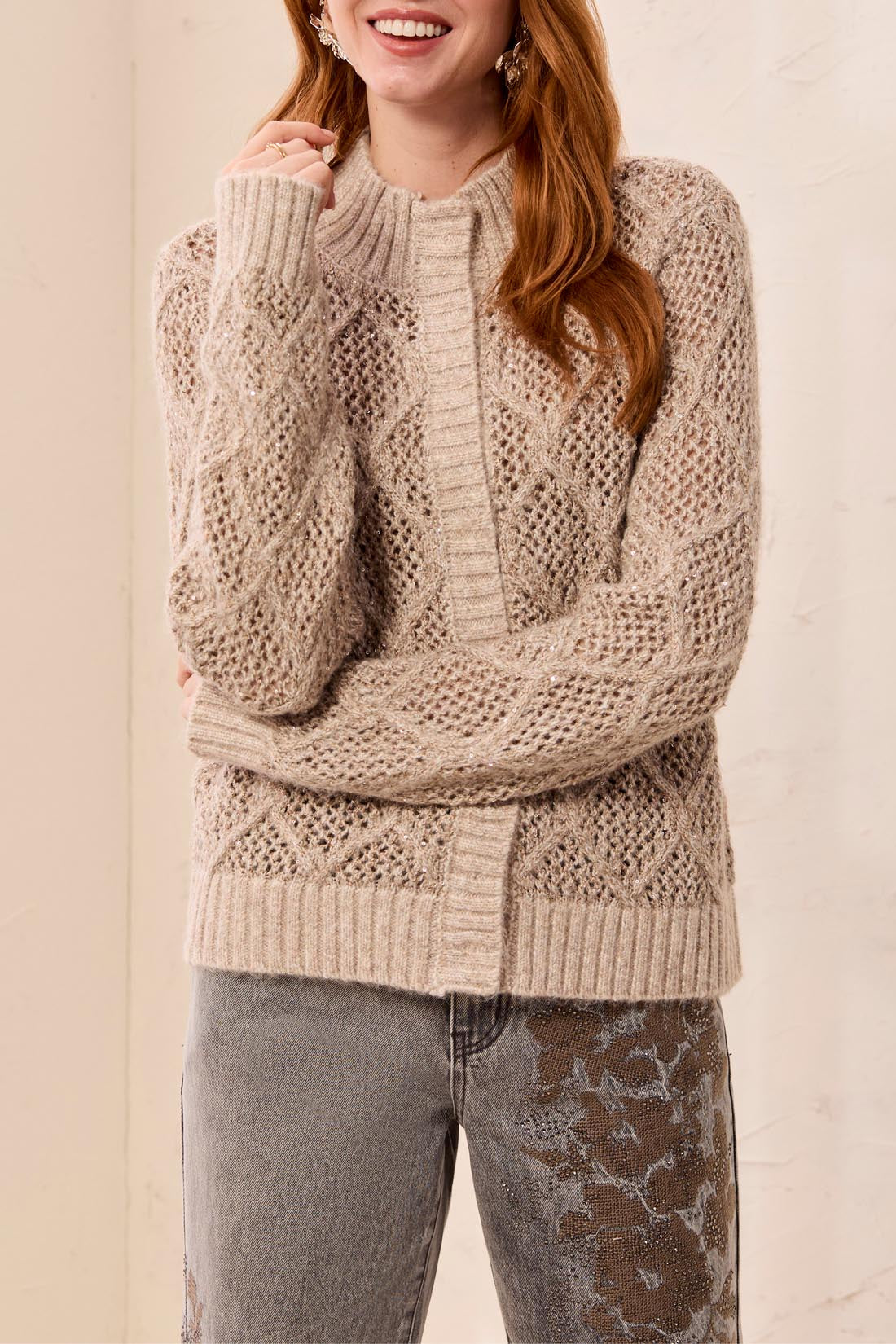 Tribal Mock Sweater
