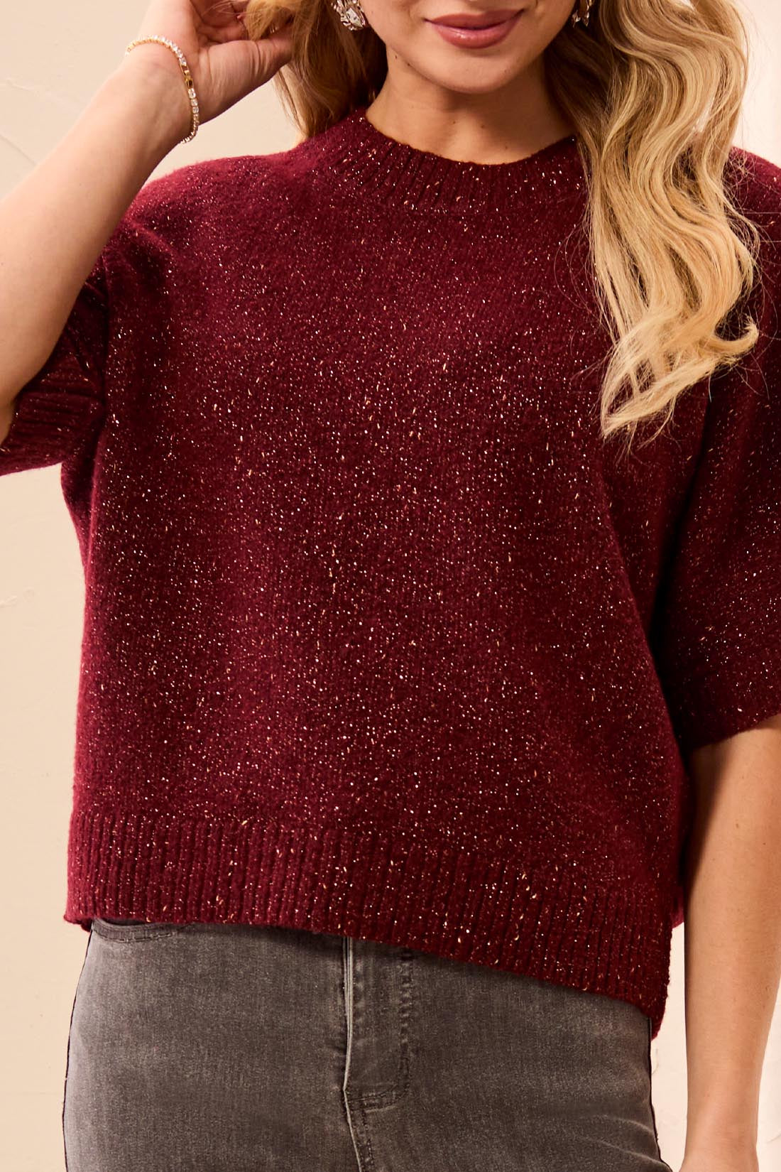 Tribal Eyelash Cherry Sweater