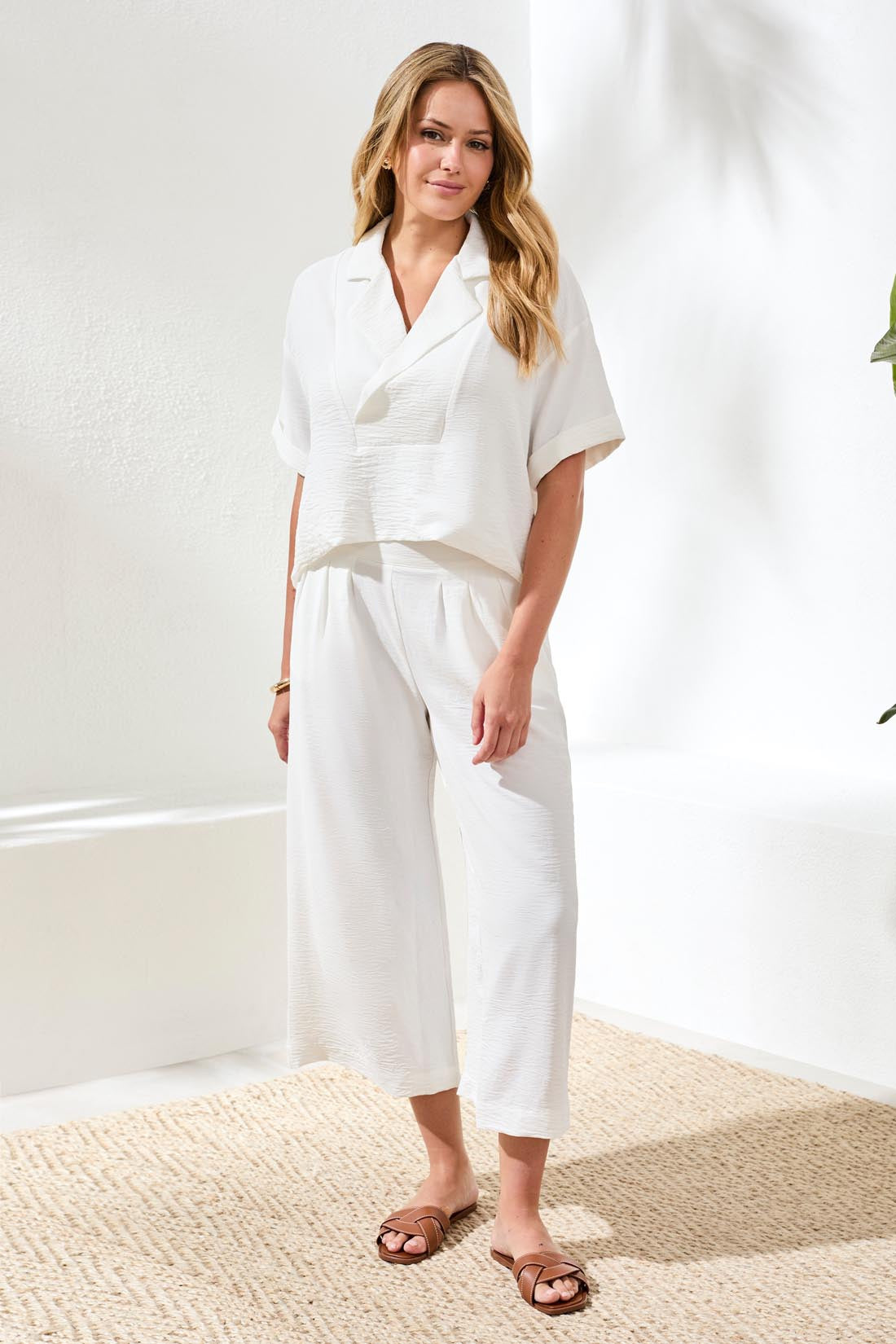 TRIBAL LAPEL COLLAR V-NECK SHIRT